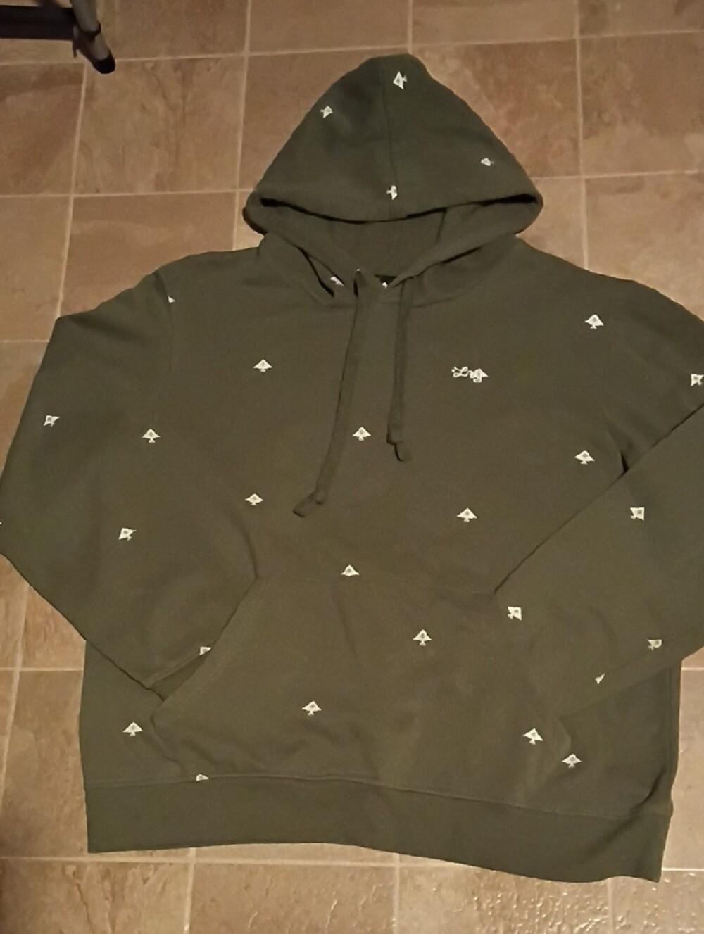 Lrg Olive Green Pullover Hoodie with Small White Logos